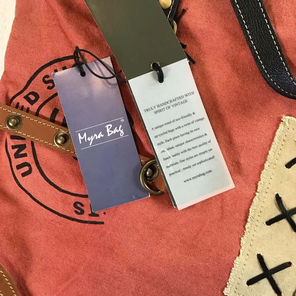 Myra Bag Ruby Canyon Upcycled Canvas and Leather Tote Bag NWT Western Cowgirl - Picture 2 of 7